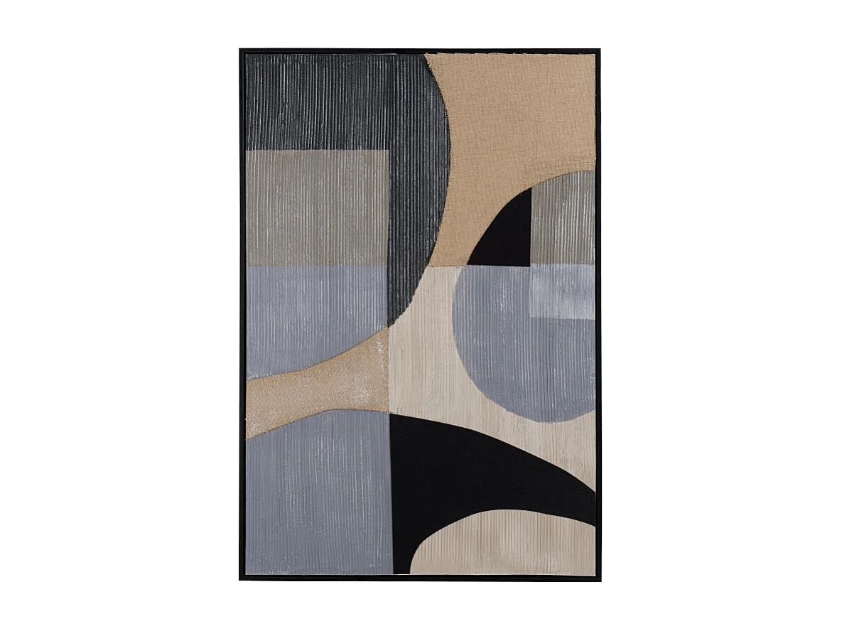 HOMER - Décoration murale 83x123cm formes abstraites n°1, cadre noir