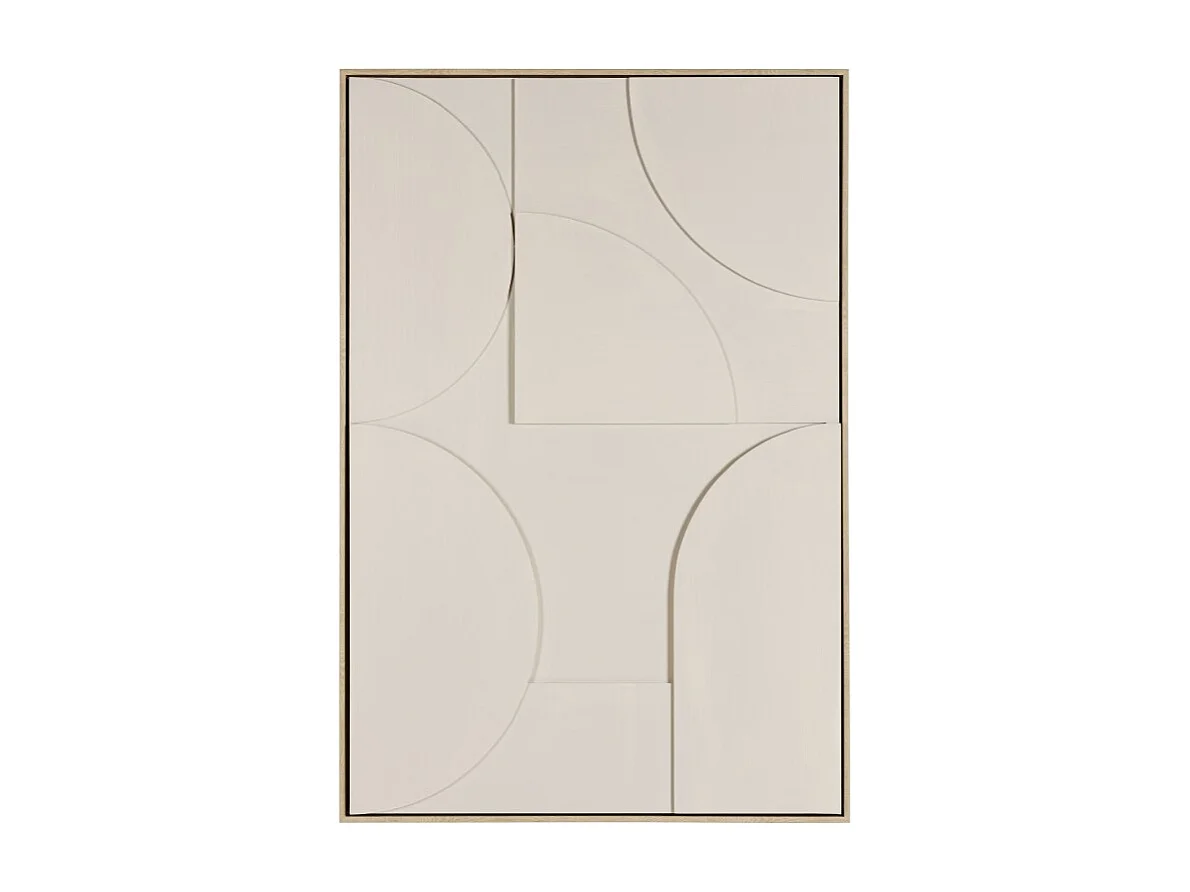 HOMER - Décoration murale 83x123cm formes abstraites beiges en relief