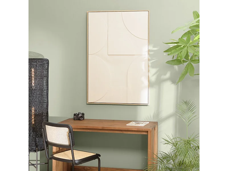 HOMER - Décoration murale 83x123cm formes abstraites beiges en relief