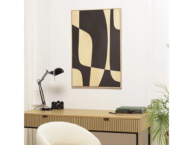 HOMER - Décoration murale 63x93cm imprimés abstraits, cadre naturel