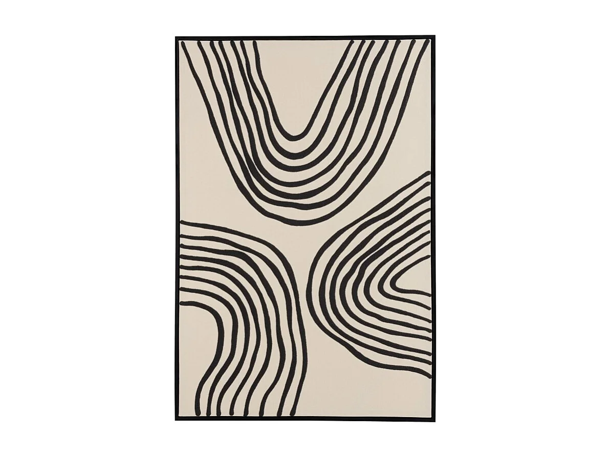 HOMER - Décoration murale B - 83x123cm lignes abstraites, cadre noir