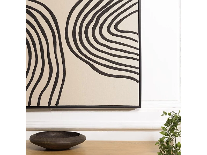 HOMER - Décoration murale B - 83x123cm lignes abstraites, cadre noir