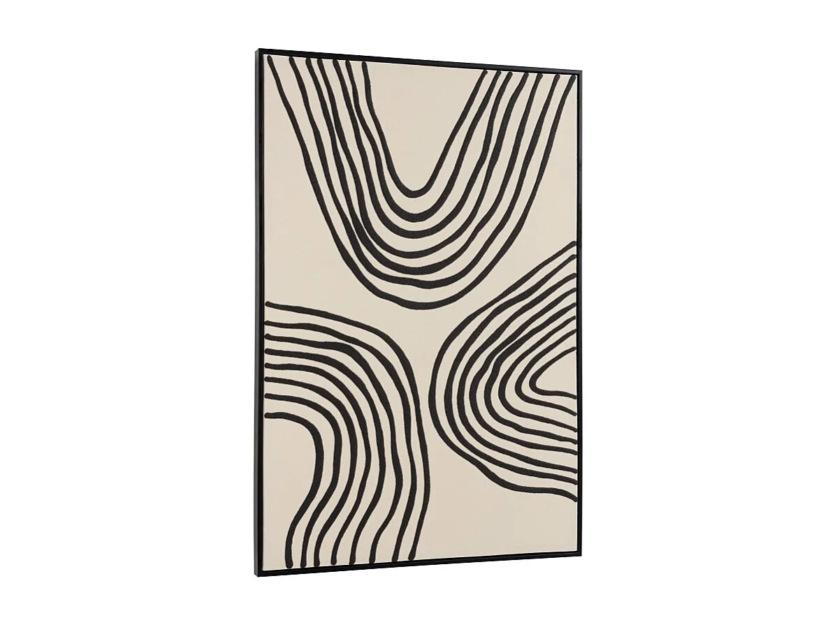 HOMER - Décoration murale B - 83x123cm lignes abstraites, cadre noir