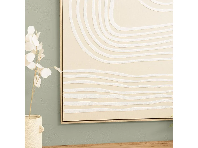 HOMER - Décoration murale 83x123cm lignes abstraites, cadre naturel