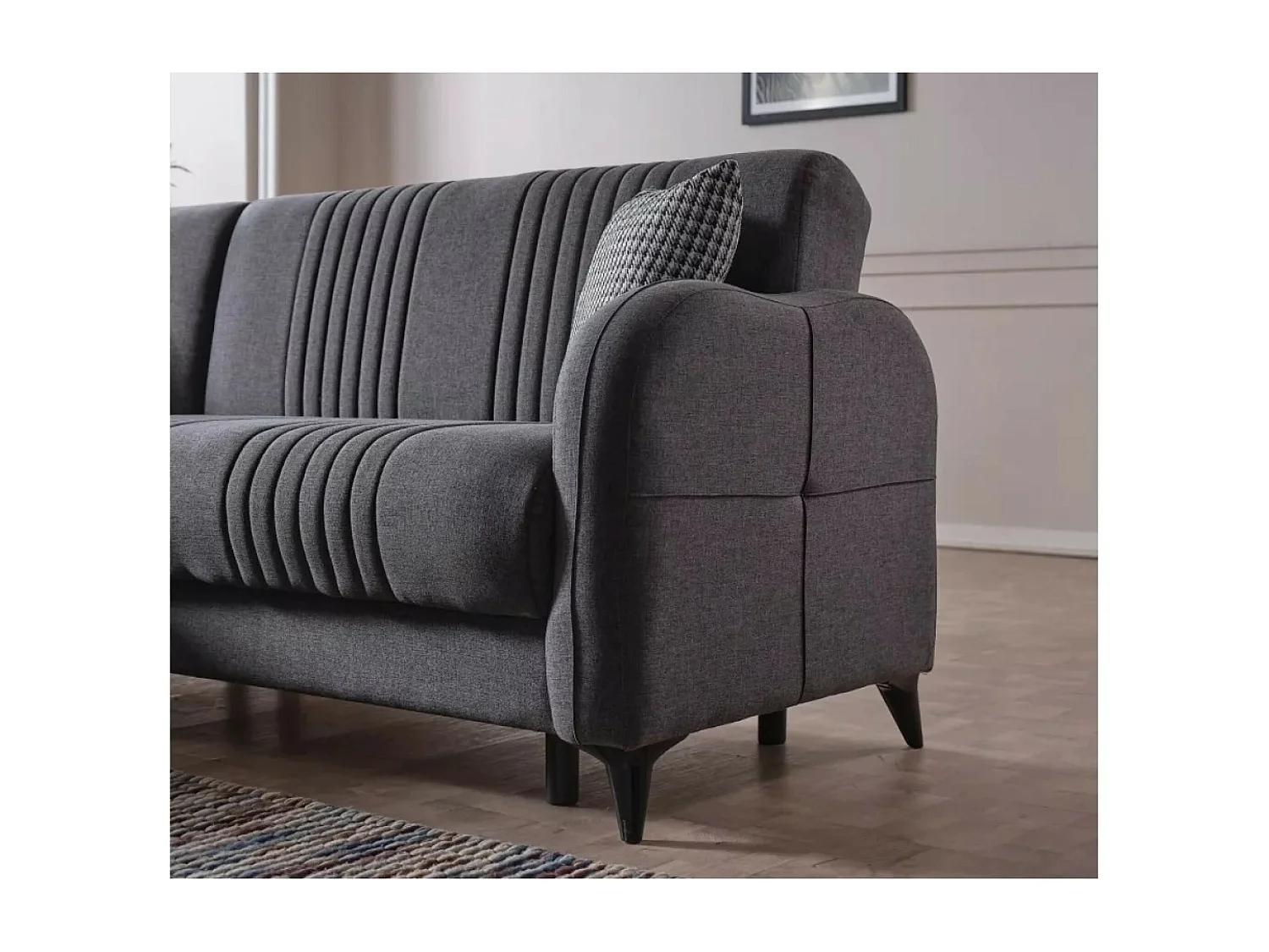 Ecksofa Linea L /Stoffbezug/Anthrazit