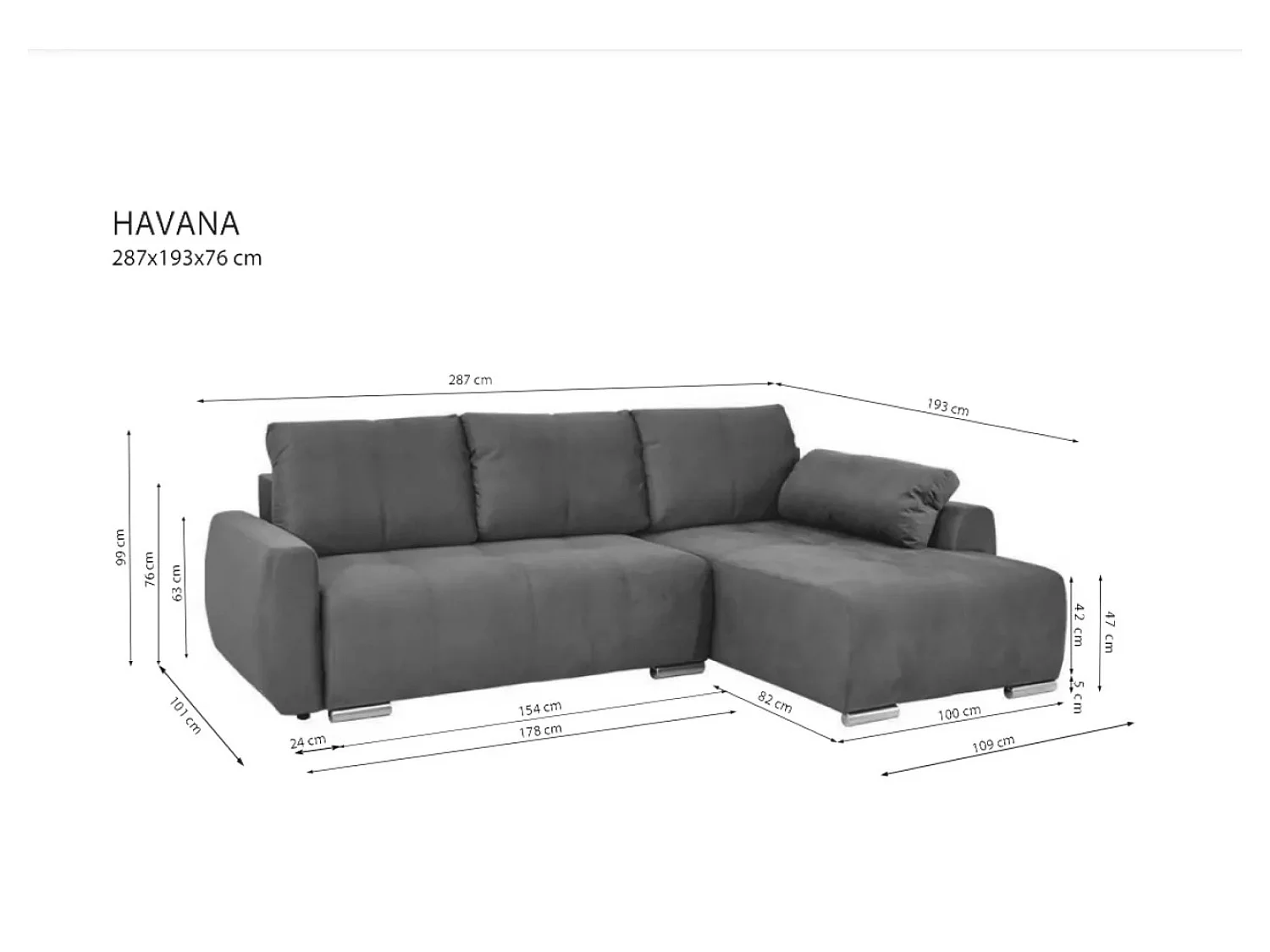 Divano d'angolo Havana L/rivestimento in tessut/Beige