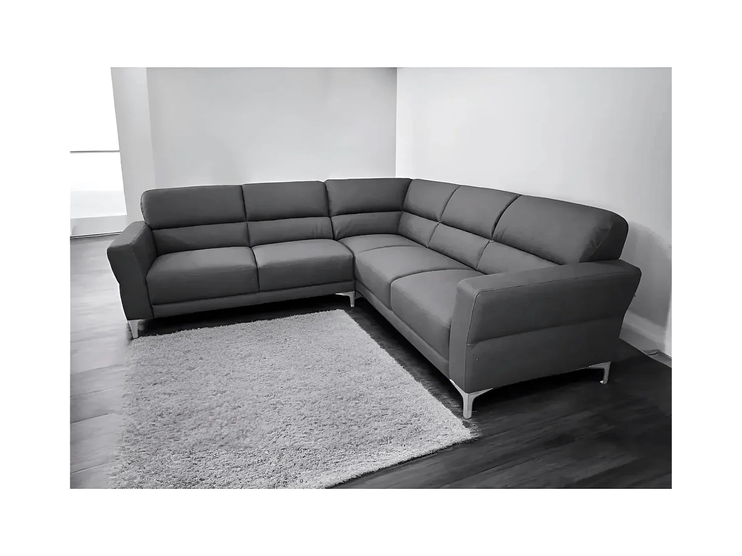 Canapé d'angle Enzo/revêtement tissu/Anthracite