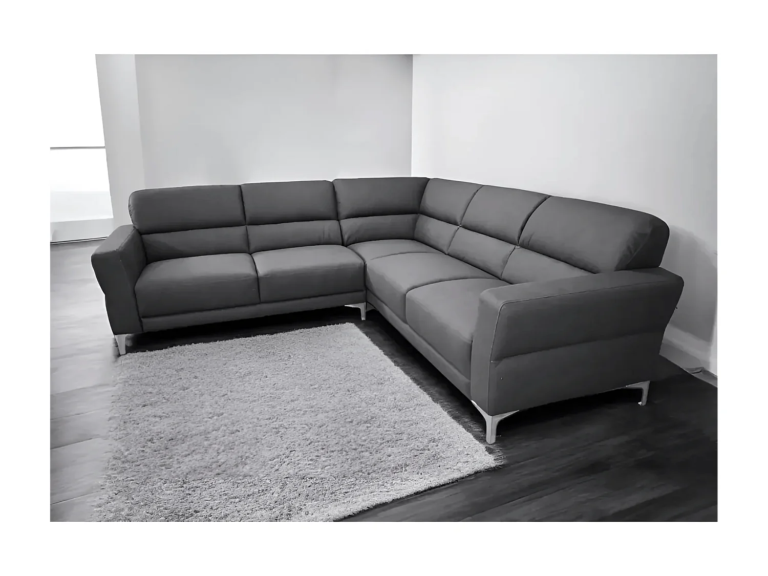 Canapé d'angle Enzo/revêtement tissu/Anthracite