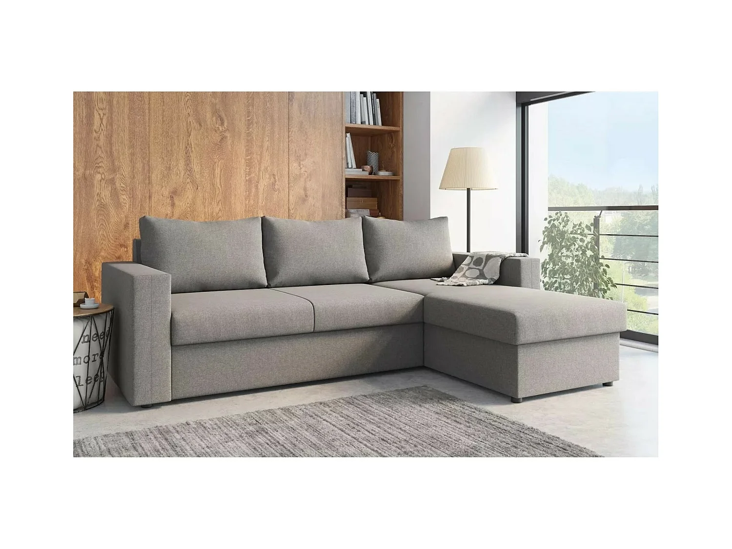 Ecksofa Malaga R/Stoffbezug/Grau