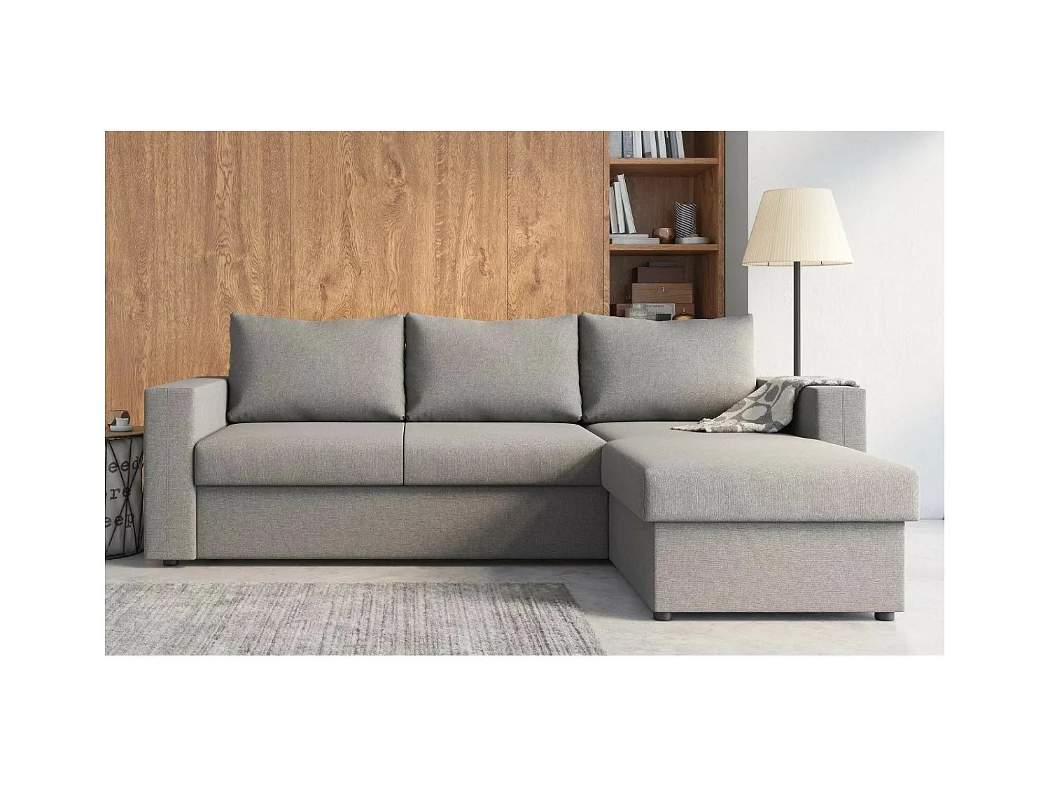 Ecksofa Malaga R/Stoffbezug/Grau