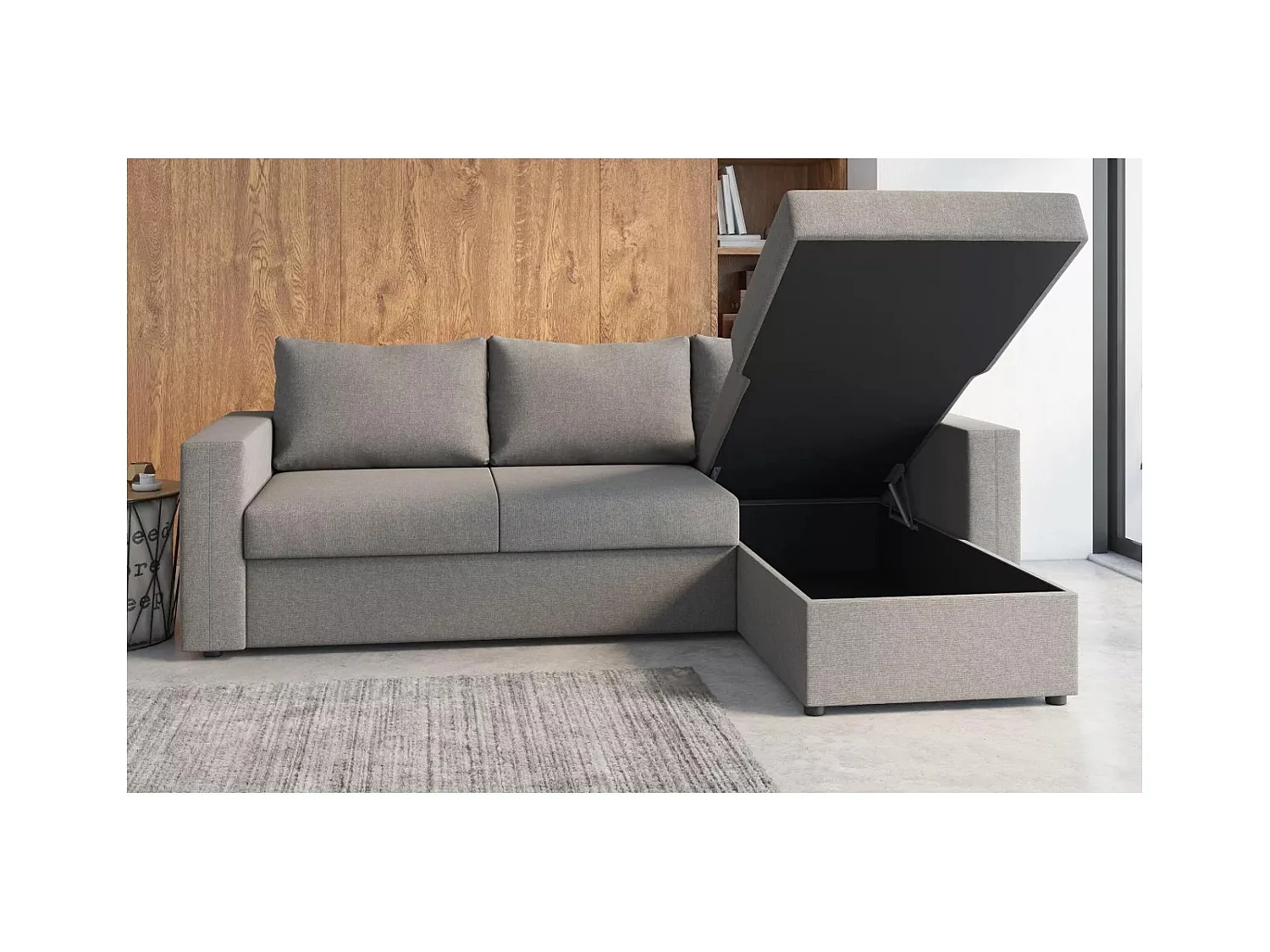 Ecksofa Malaga R/Stoffbezug/Grau
