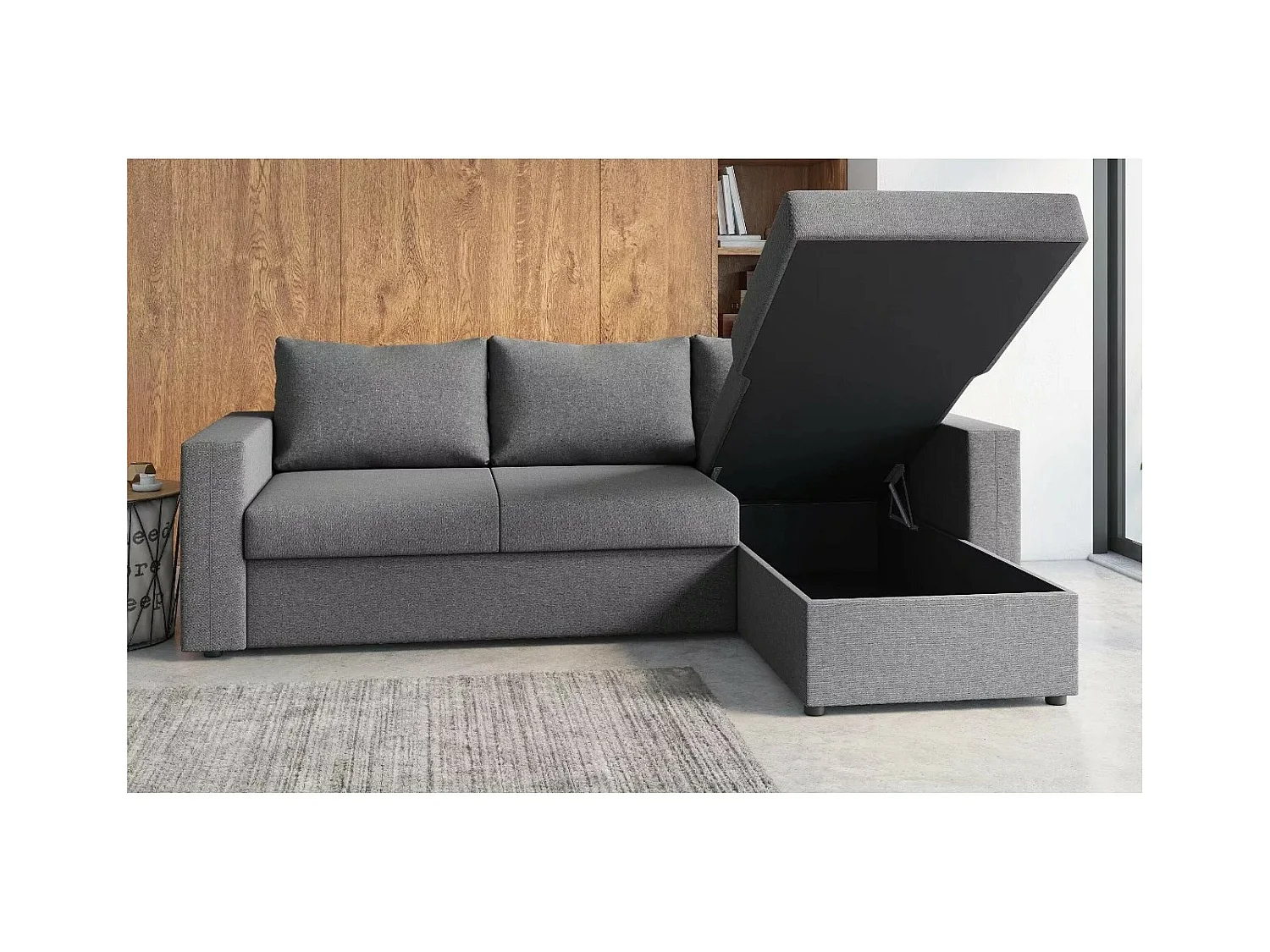 Ecksofa Malaga R/Stoffbezug/Grau