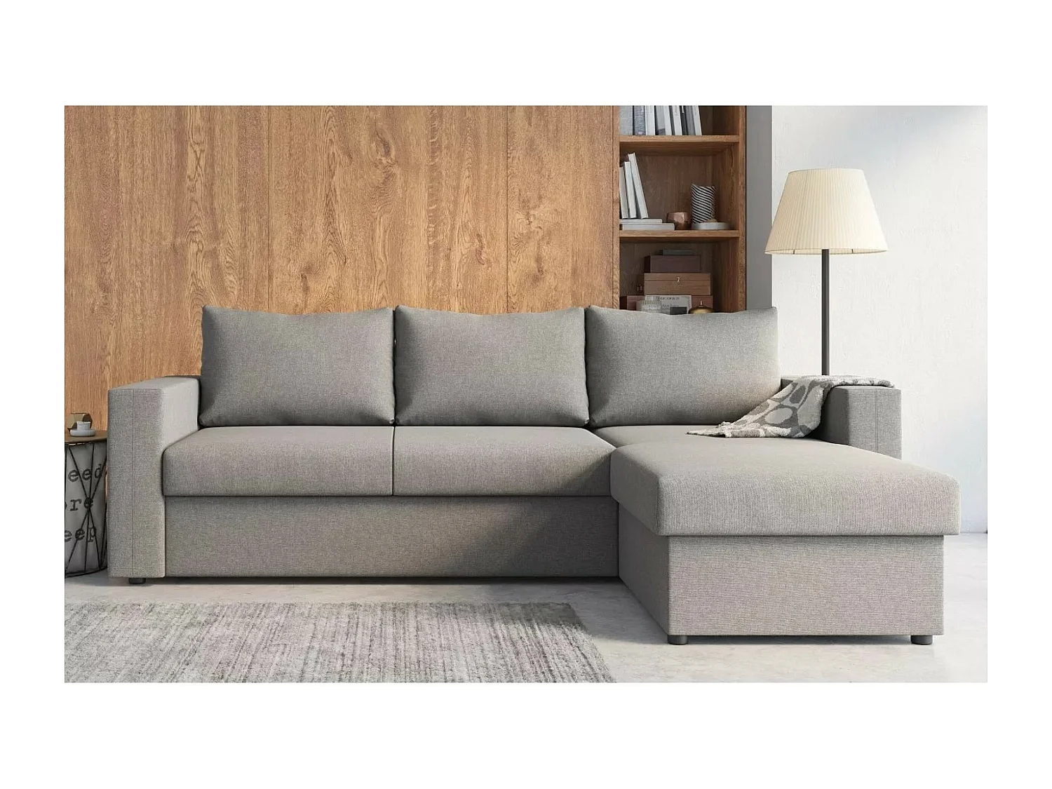 Ecksofa Malaga R/Stoffbezug/Grau