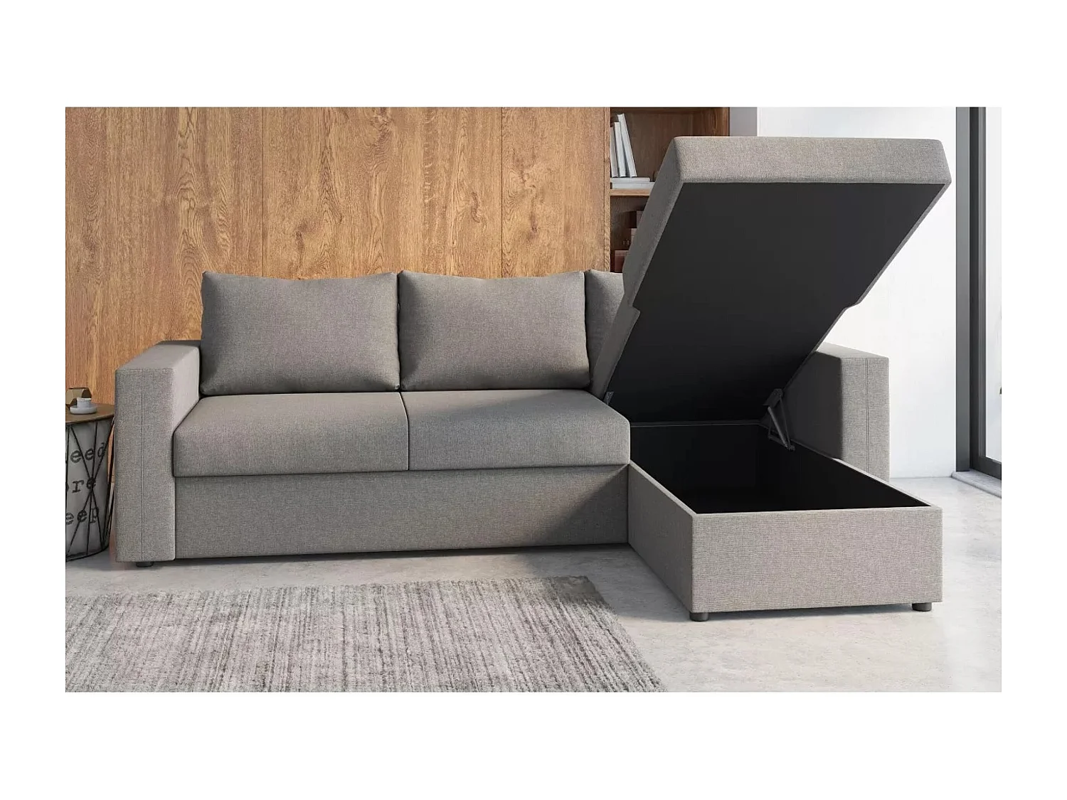 Ecksofa Malaga R/Stoffbezug/Grau