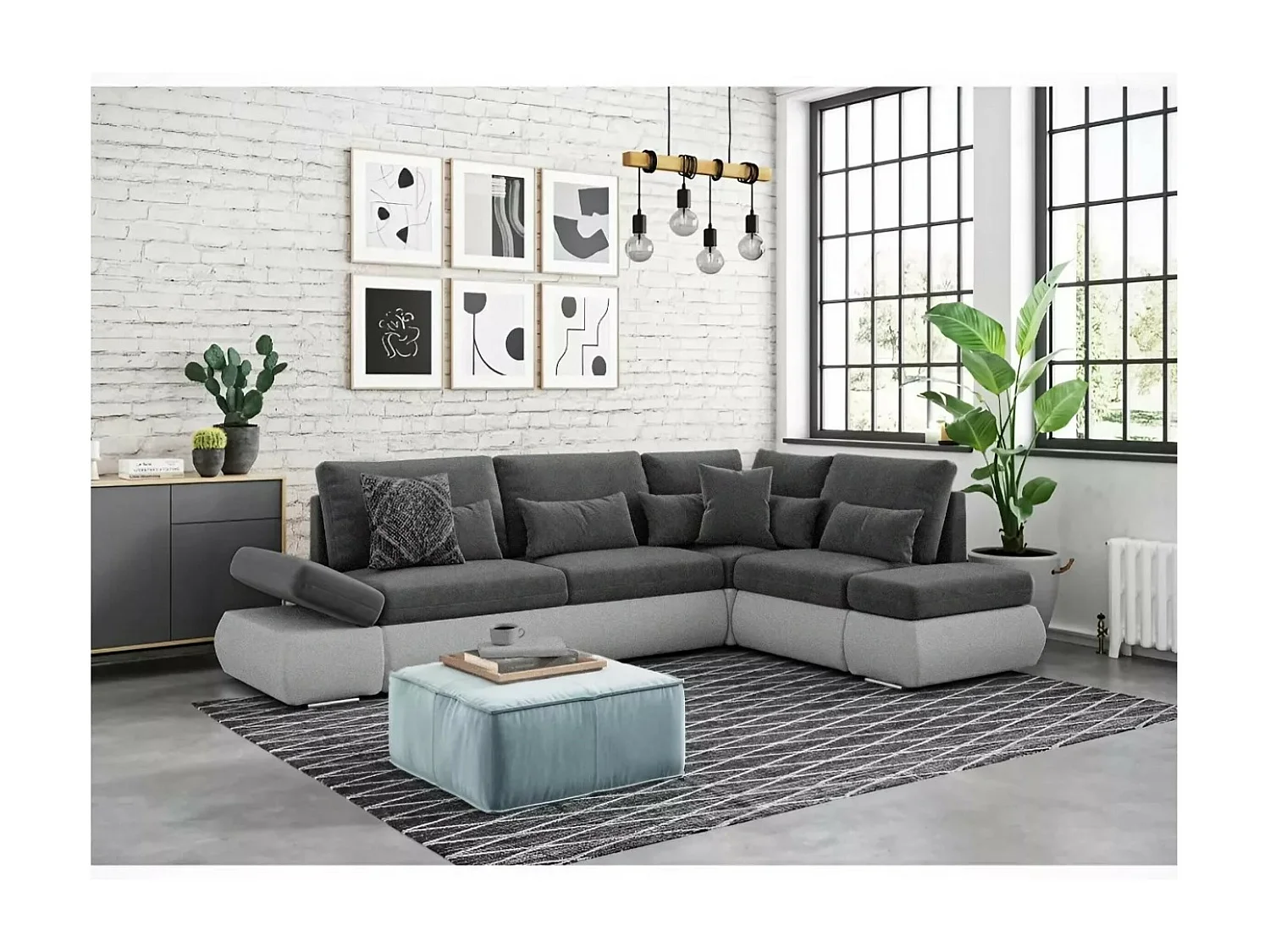 Ecksofa Siena R/Stoffbezug/Anthrazit&Grau