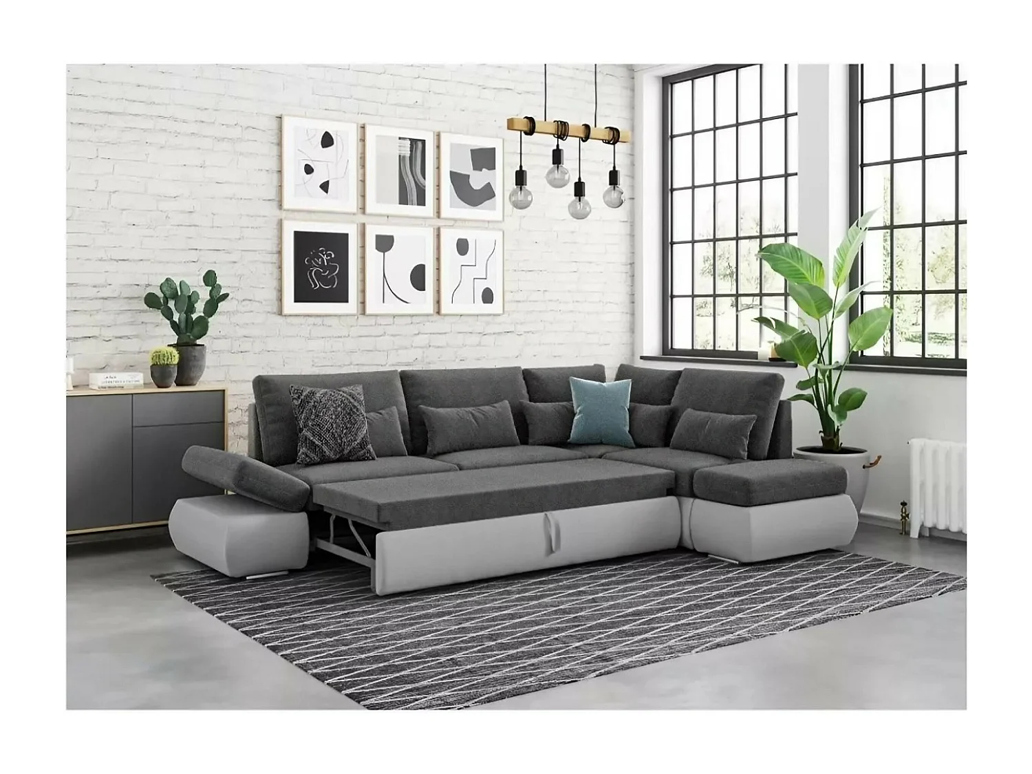 Ecksofa Siena R/Stoffbezug/Anthrazit&Grau