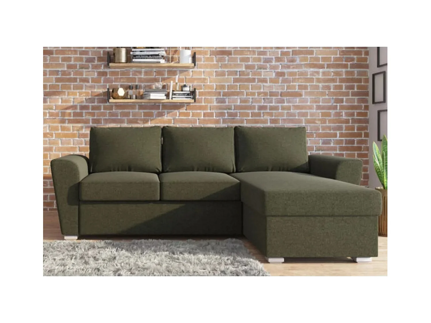 Ecksofa Seville R/Stoffbezug/Grün