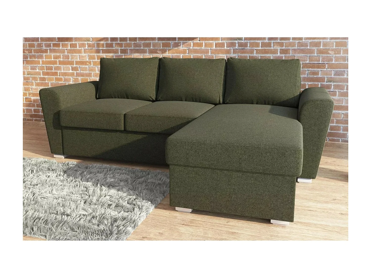 Ecksofa Seville R/Stoffbezug/Grün