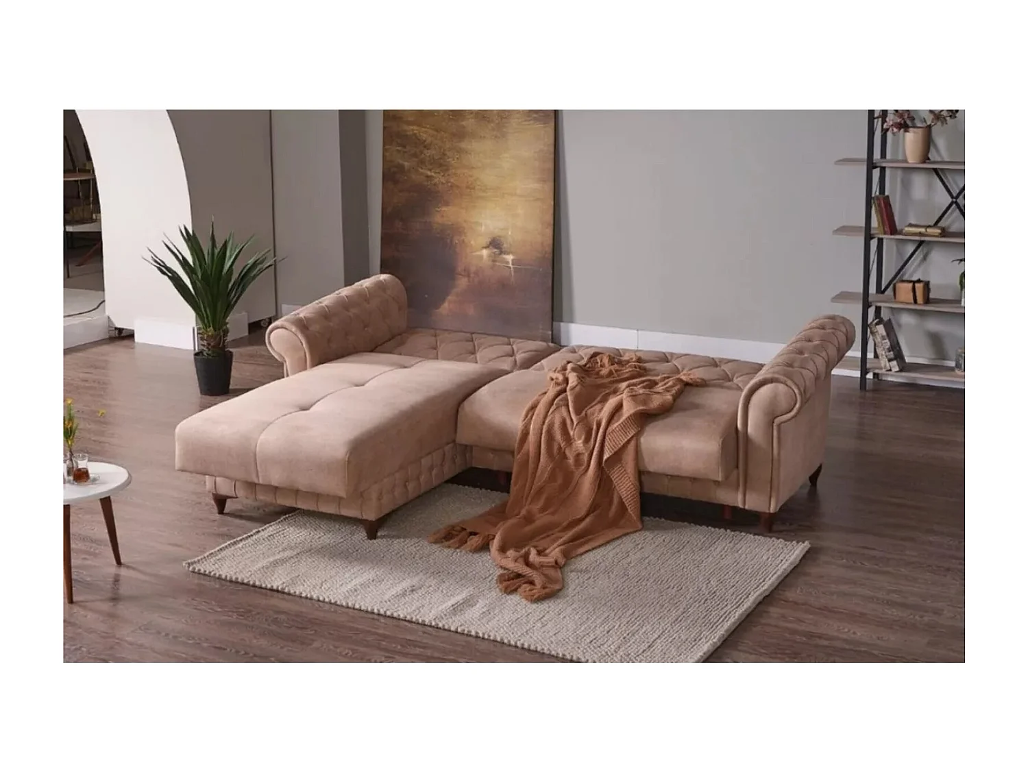 Ecksofa Ibiza L/Stoffbezug/Braun