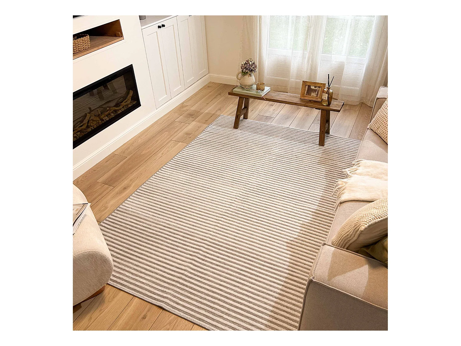 Tapis d'extérieur - 114x170cm - Gris - Réversible - 100% polypropylène - 1350gr / m² - GOA