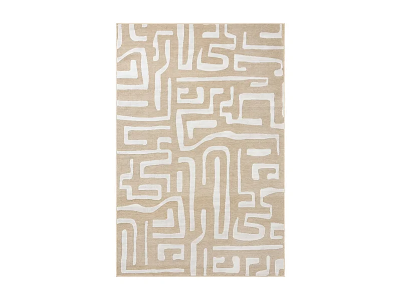 Tapis d'extérieur - 190x290cm - Beige - Réversible - 100% polypropylène - 1350gr / m² - ZANTE