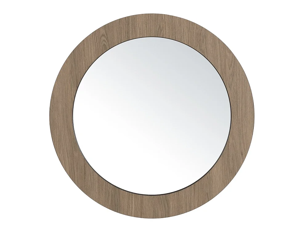 JULIA - Miroir rond D80cm en bois marron
