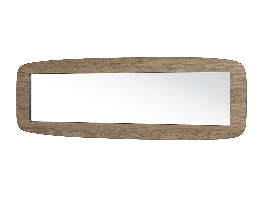 JULIA - Miroir rectangulaire bois 120x40cm angles arrondis marron