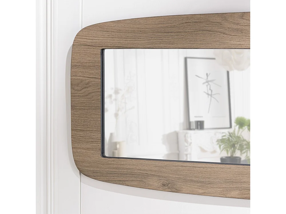 JULIA - Miroir rectangulaire bois 120x40cm angles arrondis marron