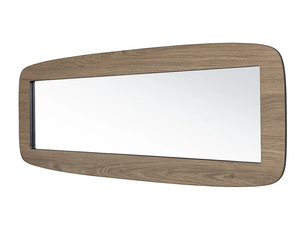 JULIA - Miroir rectangulaire bois 120x40cm angles arrondis marron