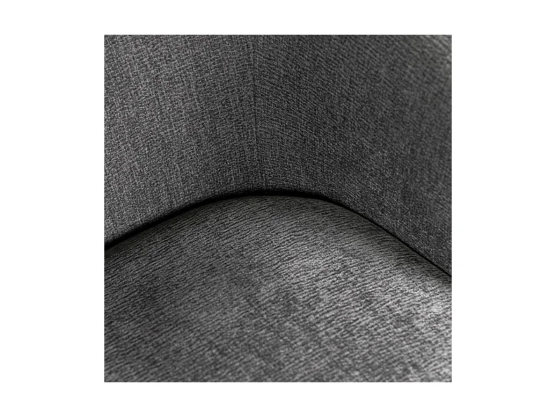 Fauteuil rotatif 360° en tissu doux gris ardoise pied noir – CAMILA