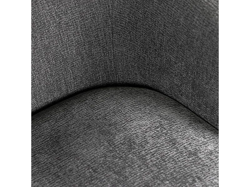 Fauteuil rotatif 360° en tissu doux gris ardoise pied noir – CAMILA