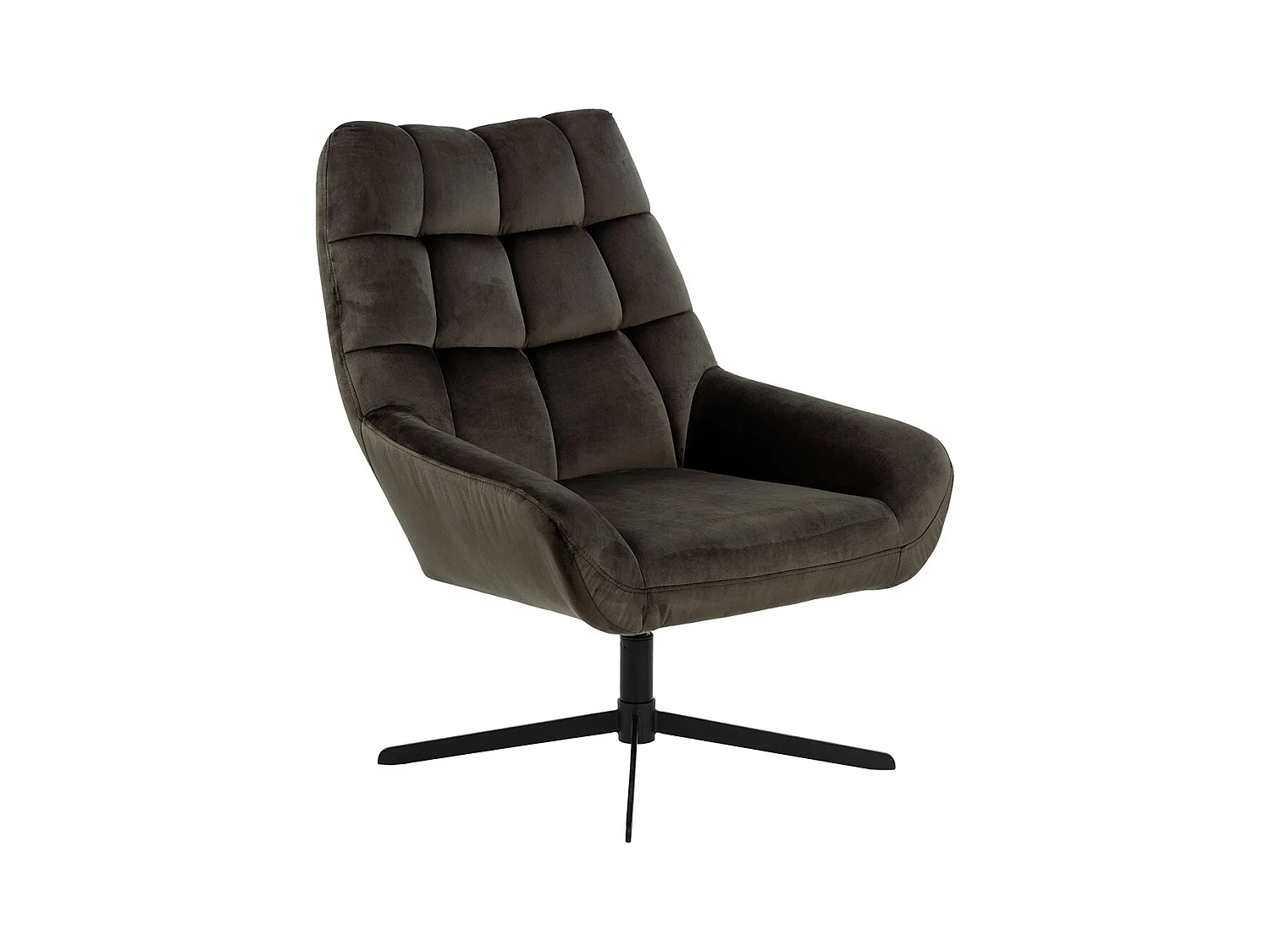 Paris fauteuil fonction pivotante velours gris marron.