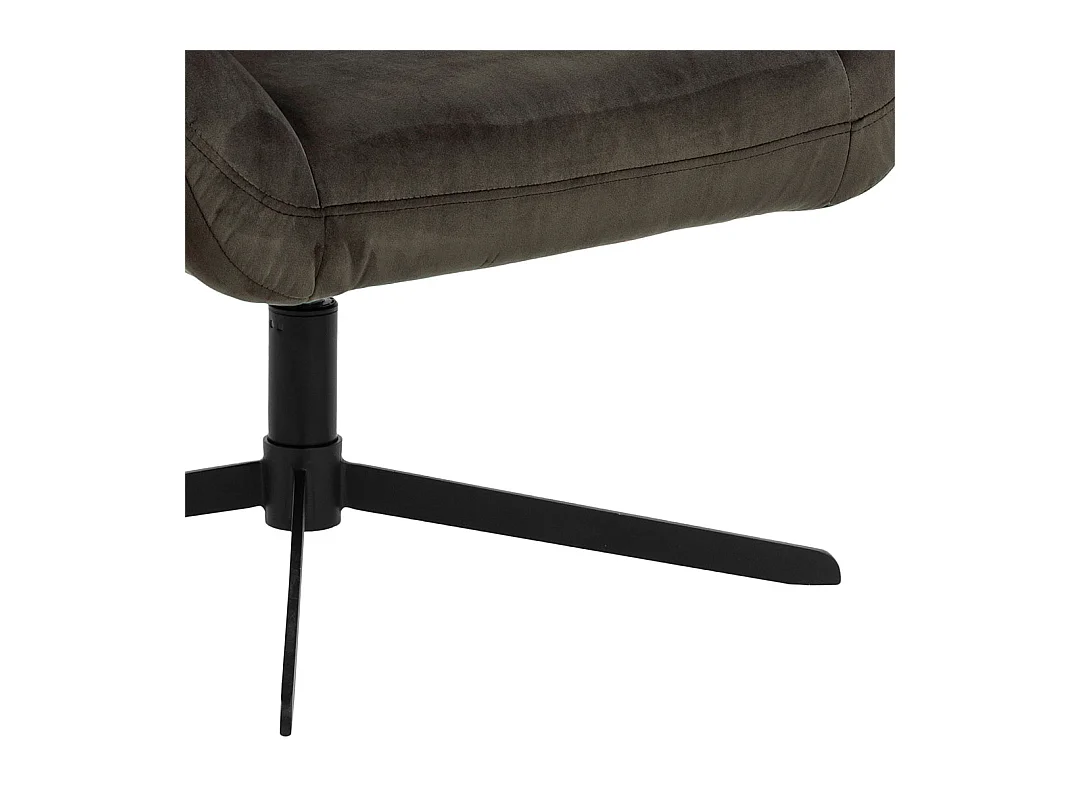 Paris fauteuil fonction pivotante velours gris marron.