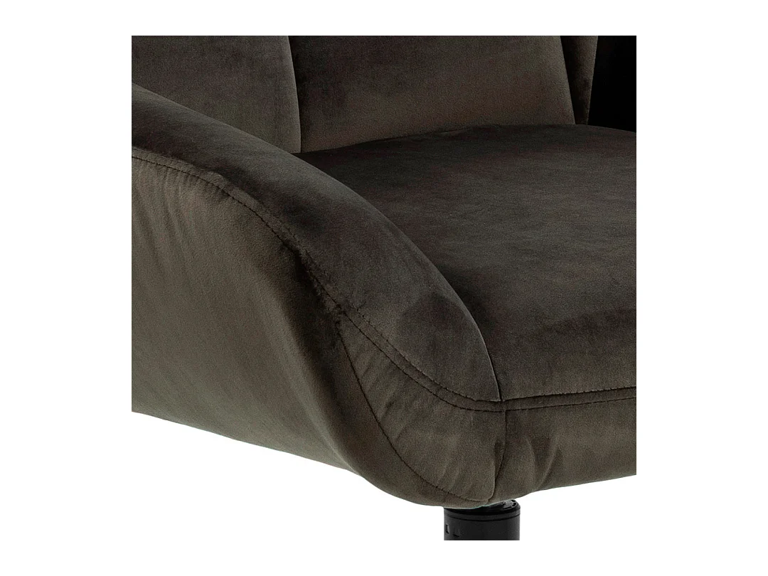 Paris fauteuil fonction pivotante velours gris marron.