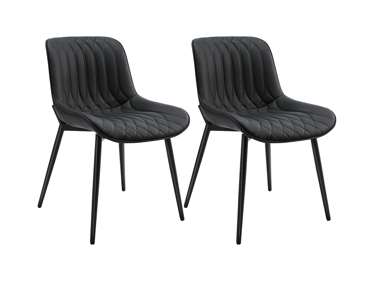 Set van 2 HOMEMiYN Dinerstoelen in Zwart Krasvast Kunstleer – Optimaal Comfort, Stevigheid en Ergonomisch Zitgemak