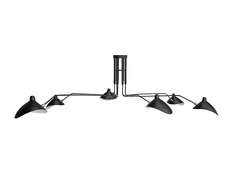 Lampe de plafond - Lampe de bureau à bras flexibles - 6 bras - George Noir