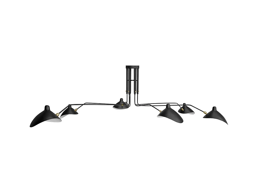 Lampe de plafond - Lampe de bureau à bras flexibles - 6 bras - George Noir