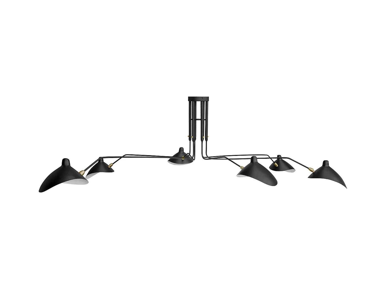 Lampe de plafond - Lampe de bureau à bras flexibles - 6 bras - George Noir