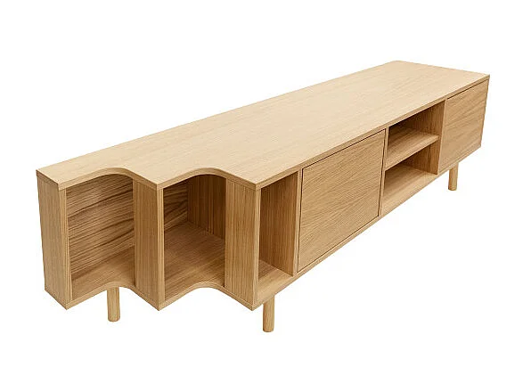 Shift - Meuble TV 3 portes en bois L189cm - Bois clair