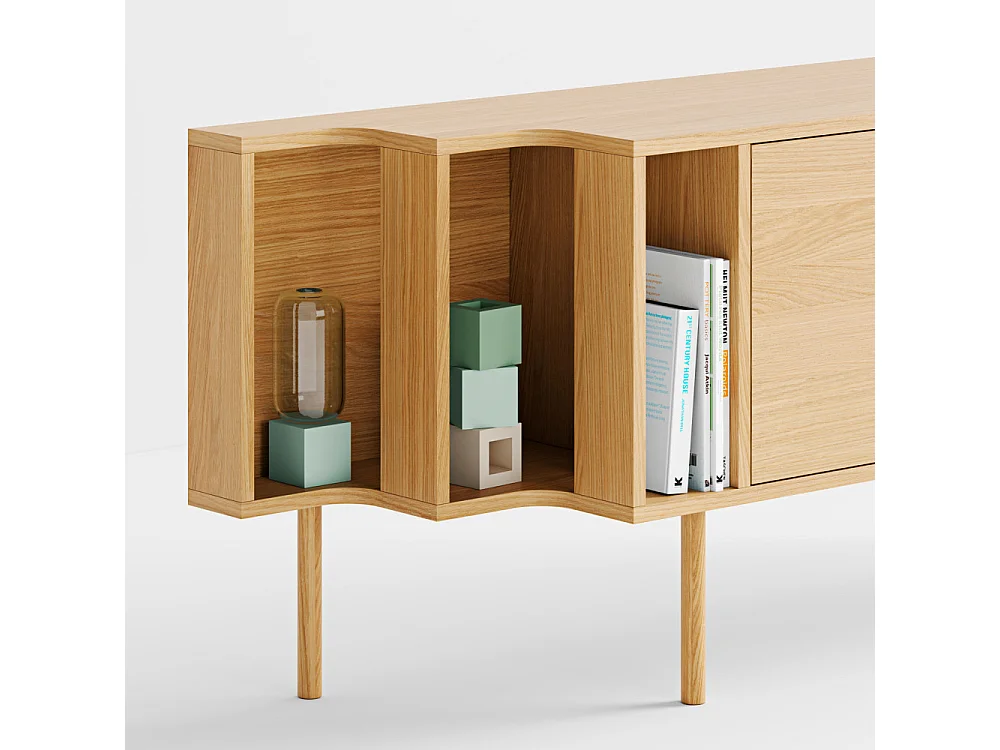 Shift - Meuble TV 3 portes en bois L189cm - Bois clair