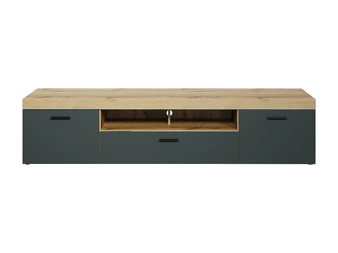 Grand meuble TV 2 portes, 1 abattant et 1 niche L230 cm - TYLER