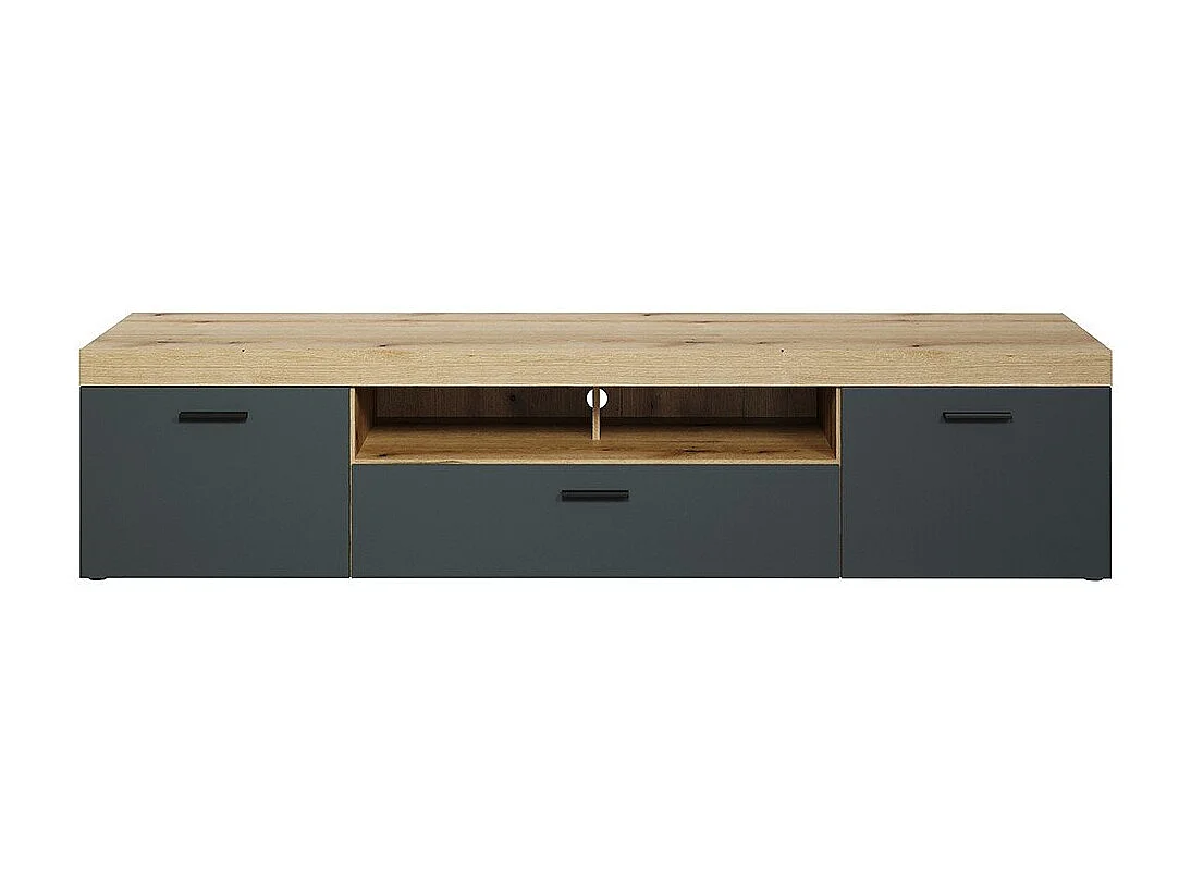Grand meuble TV 2 portes, 1 abattant et 1 niche L230 cm - TYLER