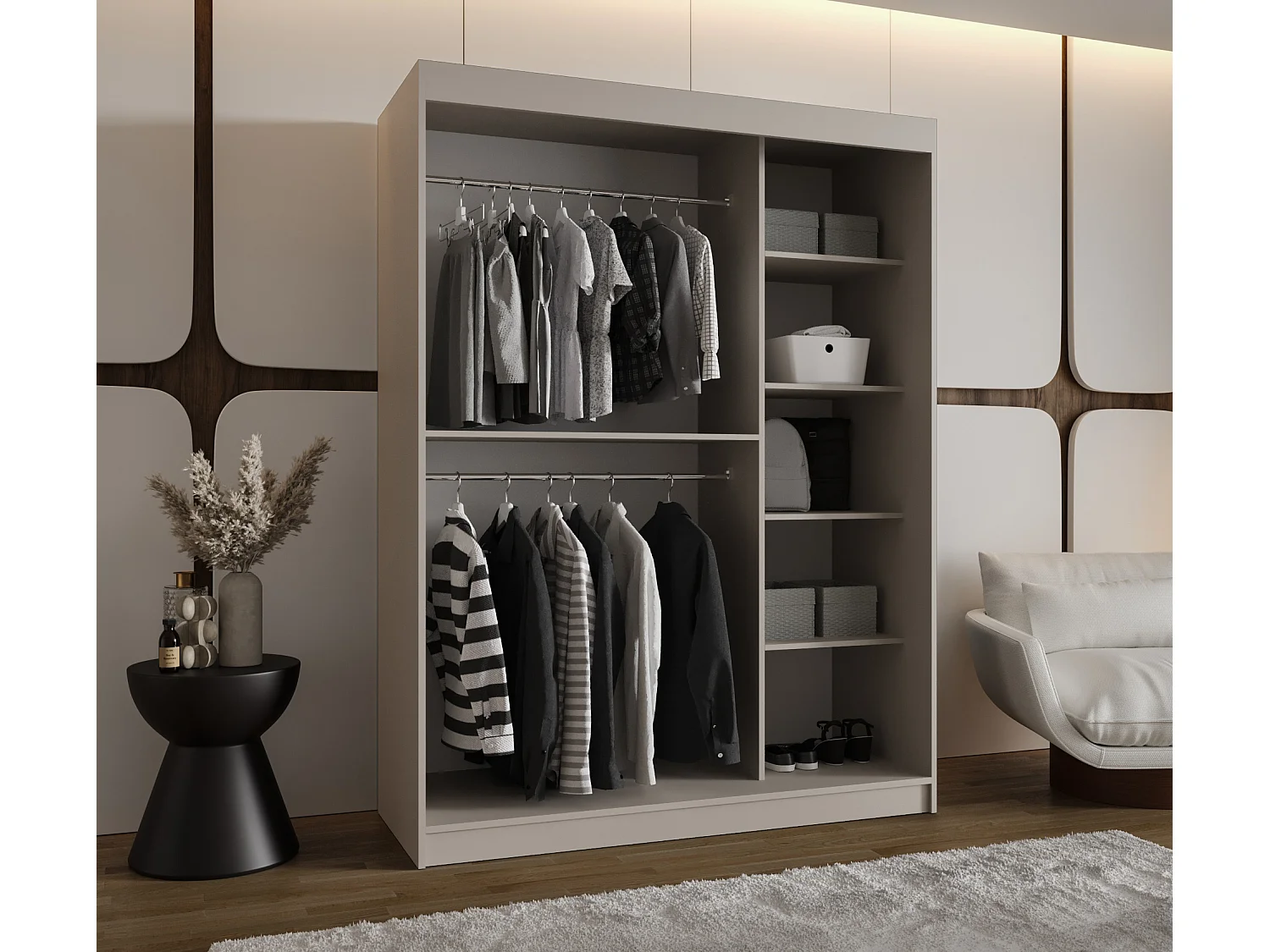 Armoire coulissante Bahrajn 2 200/150/62 2 portes (cachemire)