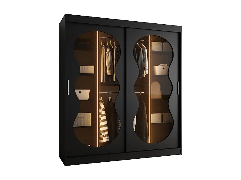 Armoire coulissante Bahrajn 2 200/180/62 2 portes (noir)
