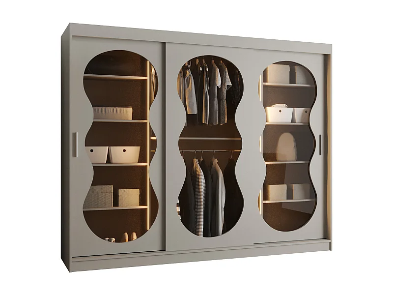 Armoire coulissante Bahrajn 2 200/250/62 3 portes (cachemire)