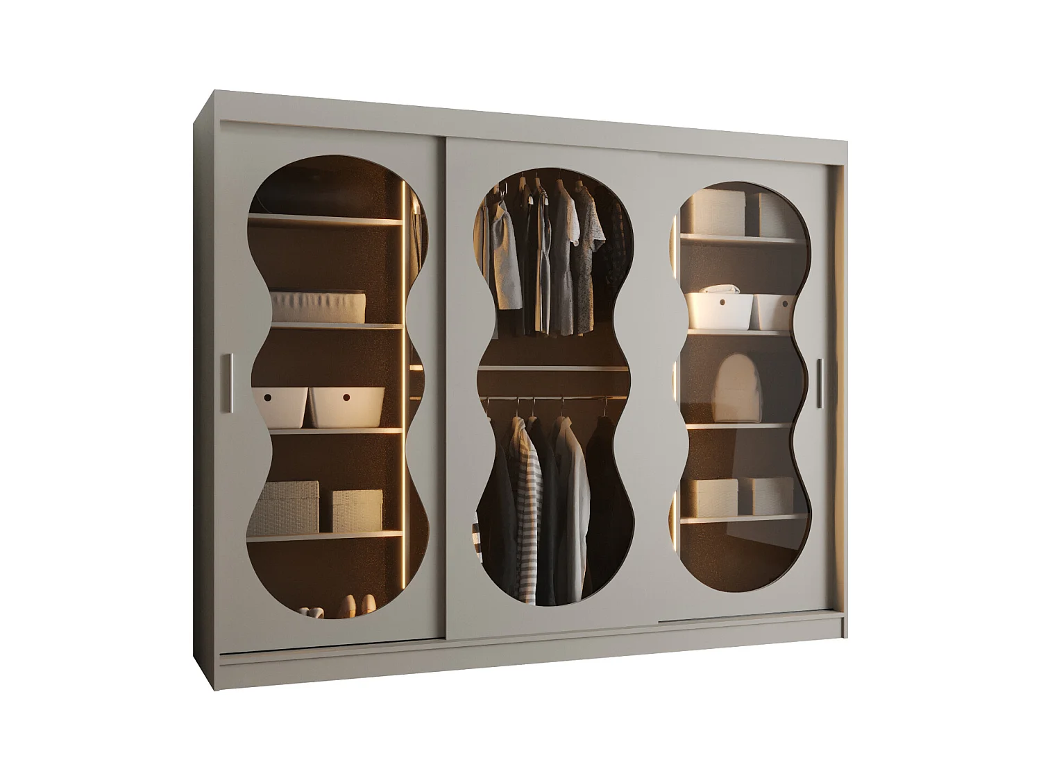 Armoire coulissante Bahrajn 2 200/250/62 3 portes (cachemire)