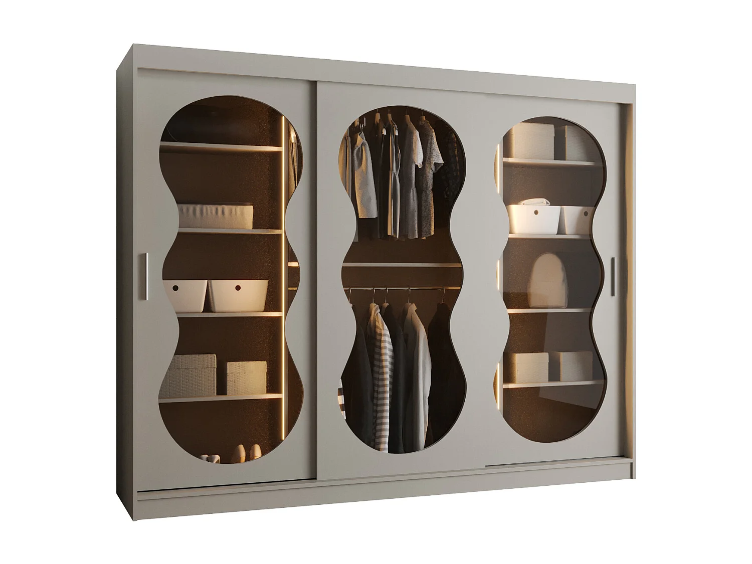 Armoire coulissante Bahrajn 2 200/250/62 3 portes (cachemire)