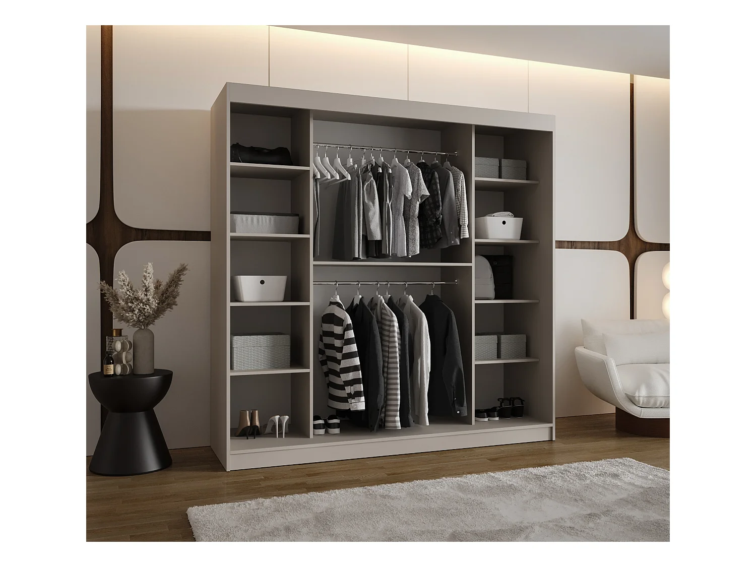 Armoire coulissante Bahrajn 2 200/200/62 2 portes (cachemire)