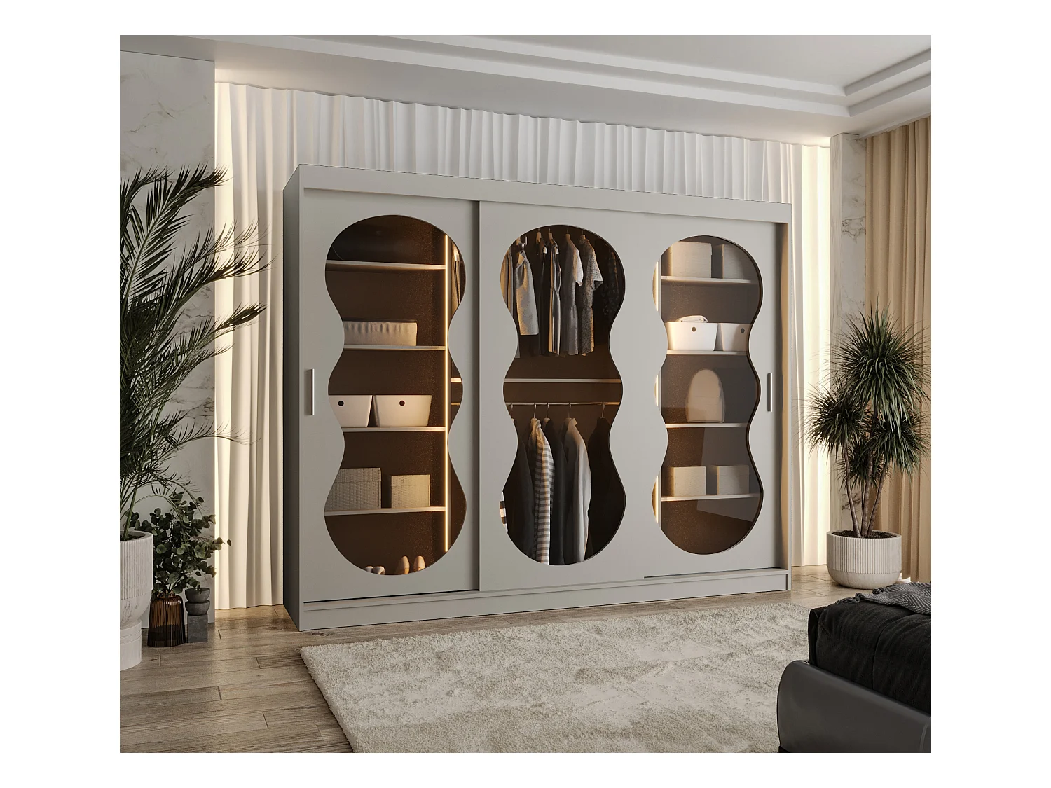 Armoire coulissante Bahrajn 3 200/250/62 3 portes (cachemire)