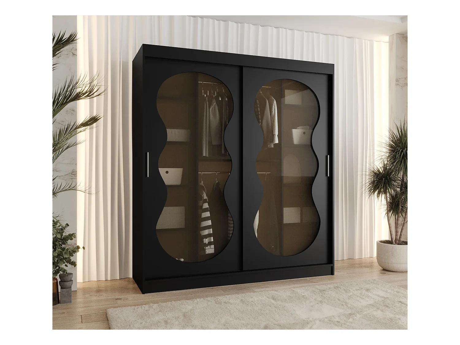 Armoire coulissante Bahrajn 2 200/180/62 2 portes (noir)
